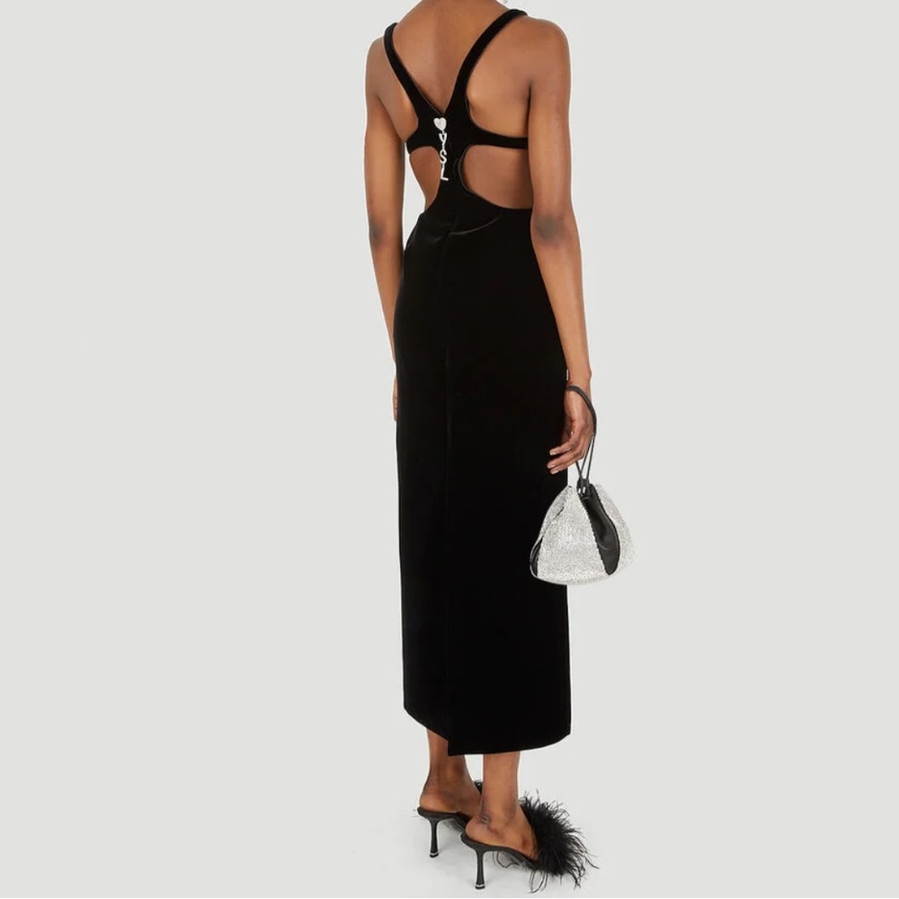 RARE Saint Laurent Velvet Tube Gown - heart ysl zipper